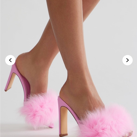 Fashion Nova Pink Furry Women's Heels - Picture 2 of 6